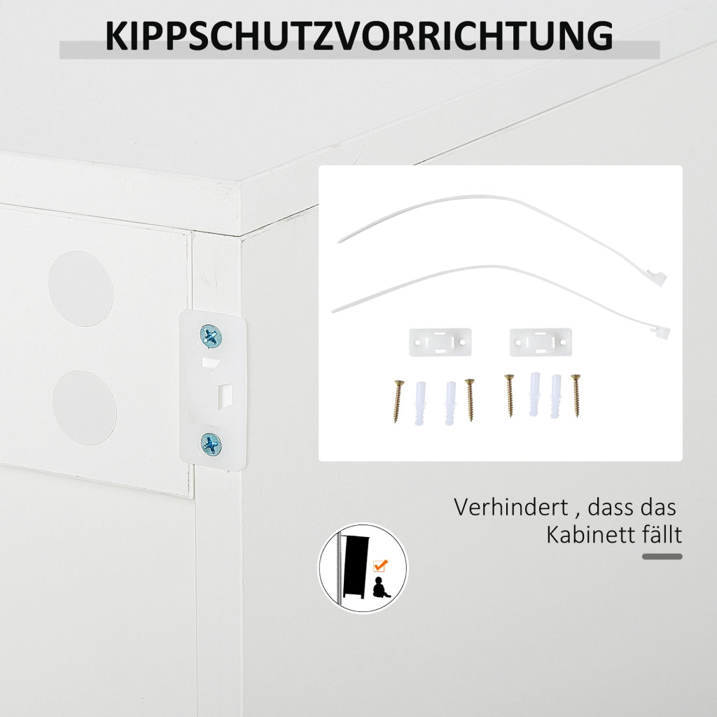 Credenza con 2 cassetti, Push-Click ¨C Minimal ¨C Bianco, 117x36x74