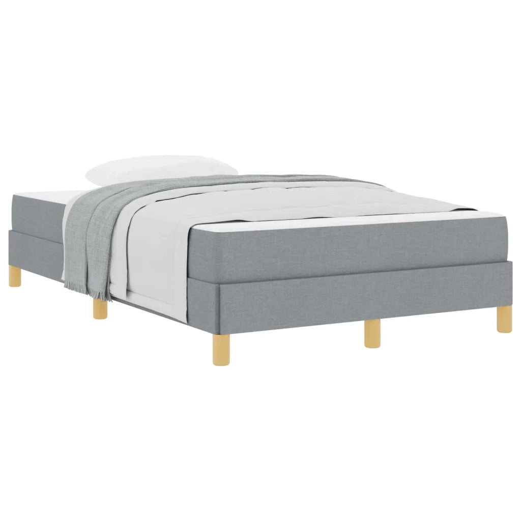 Letto a molle con materasso Grigio chiaro 120 x 200 cm Tessuto