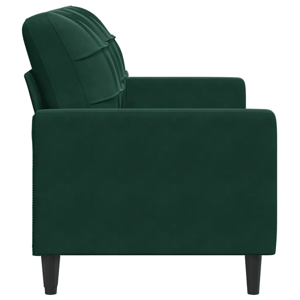 Divano a 2 Posti Verde Scuro 140 cm in Velluto 4007626