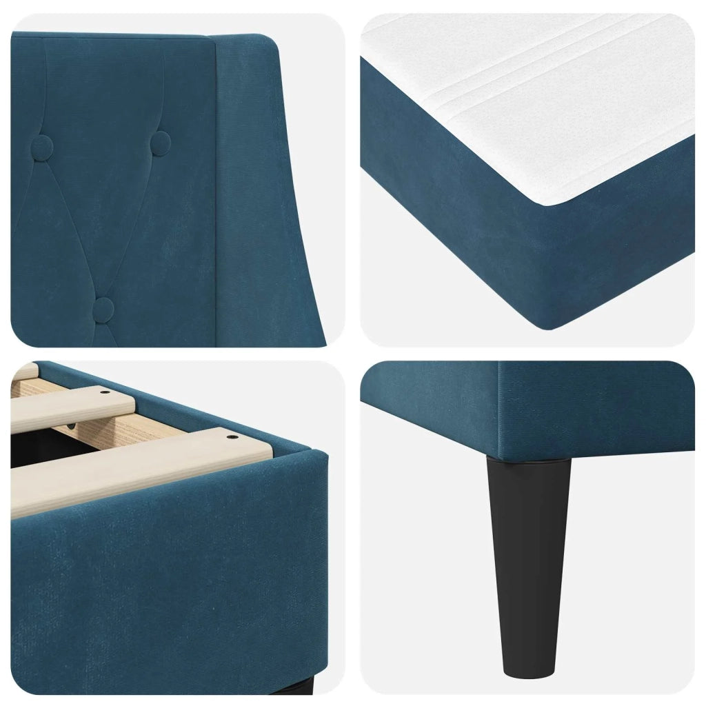 Struttura letto con materasso Blu 180 x 200 cm Velluto 3414818