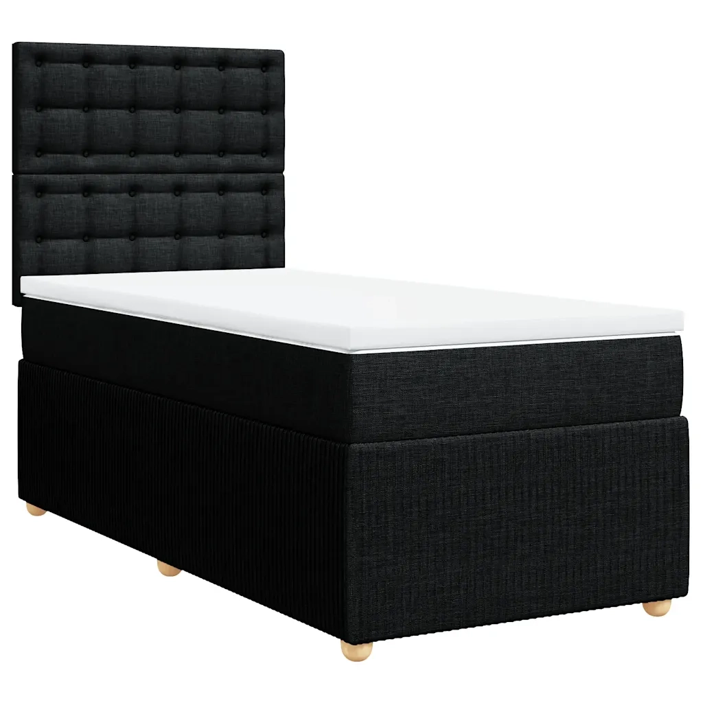 Giroletto a Molle con Materasso Nero 80x200 cm inTessuto