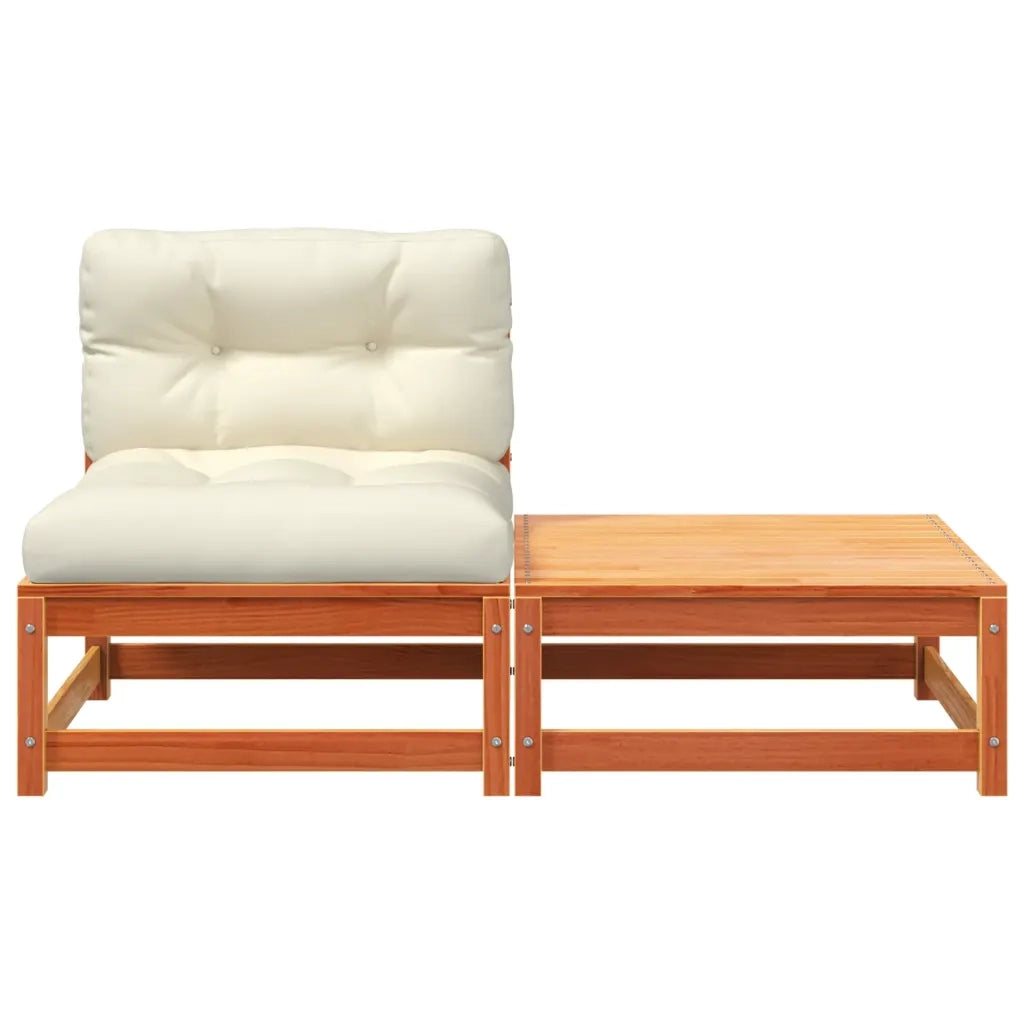 Divano da Giardino Senza Braccioli con Cuscini e Poggiapiedi-Sofa da Giardino-Divano da esterno 192861