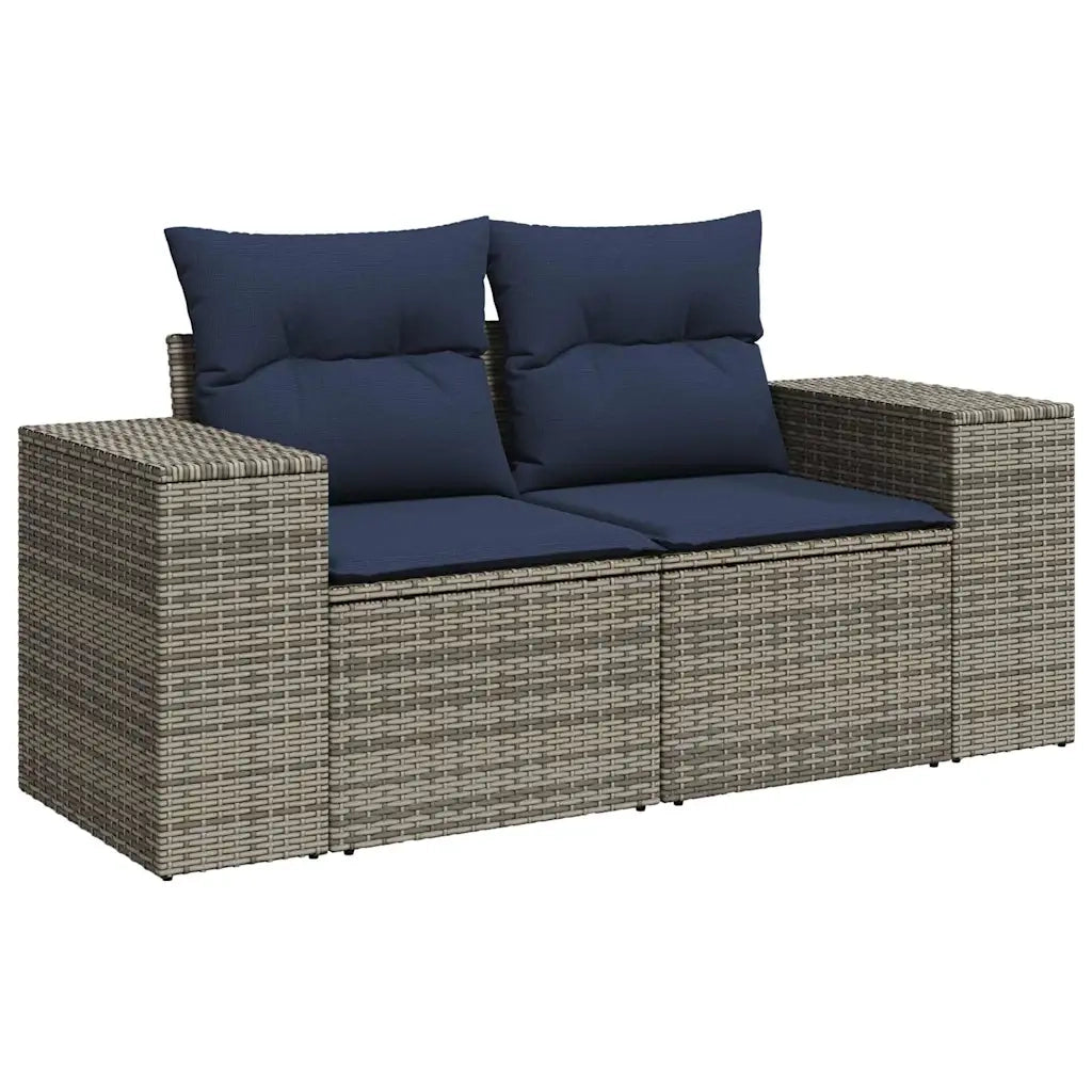 Set Divano da Giardino 8 pz con Cuscini Grigio in Polyrattan 3327351