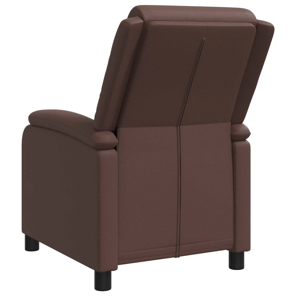 Poltrona reclinabile Marrone Similpelle 42034843