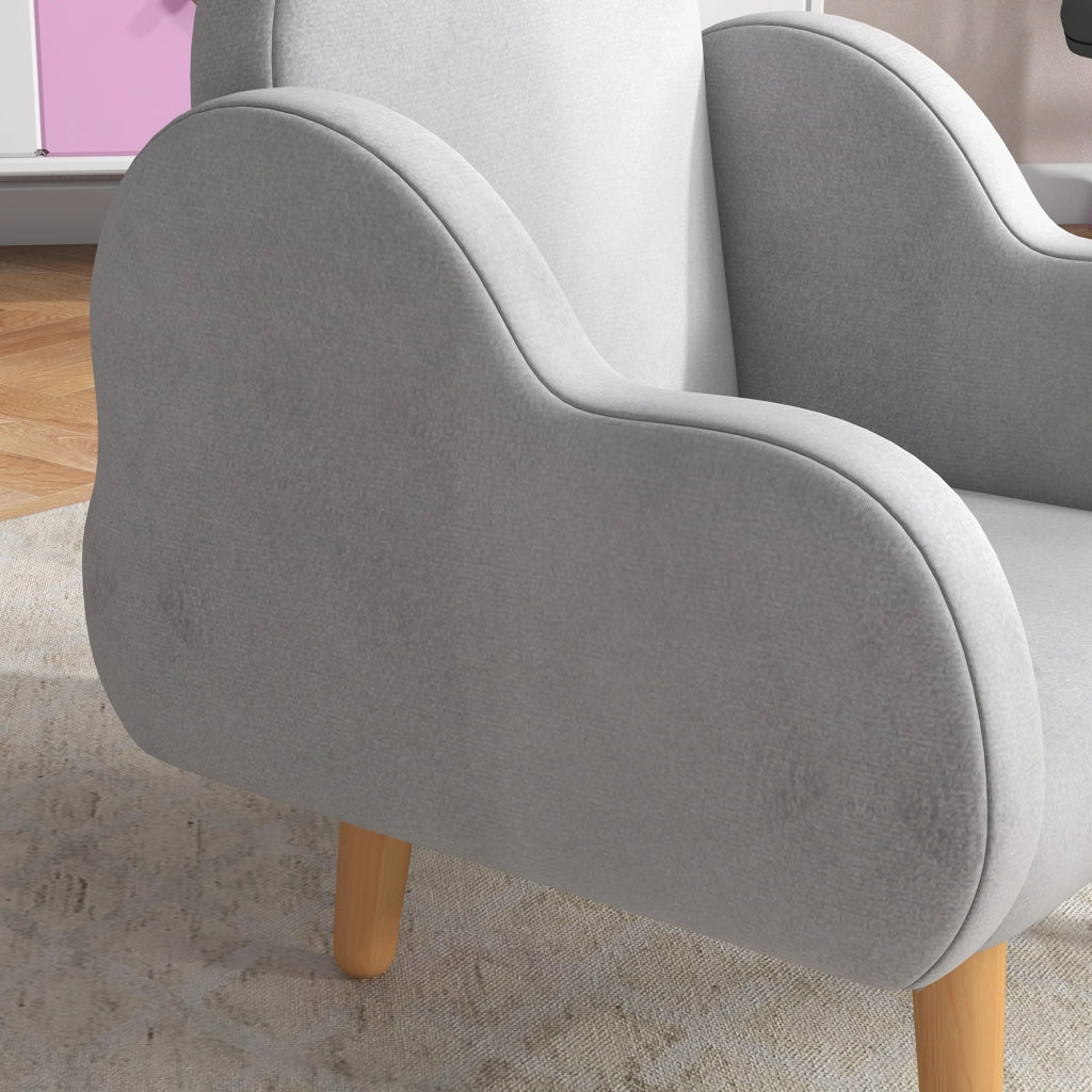 Poltrona per Bambini ¨C Minimal ¨C Grigio, Tessuto, 46x51x55cm