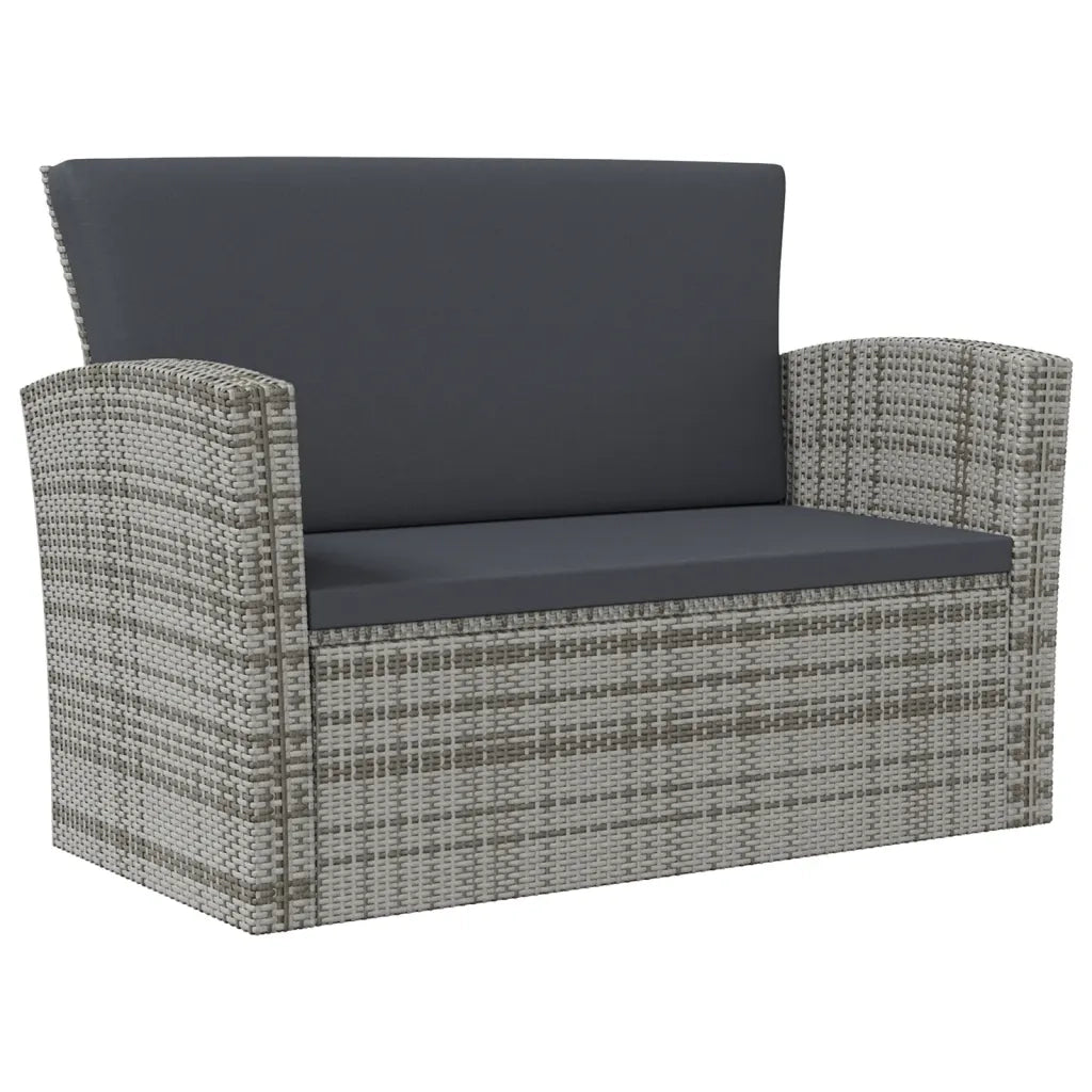 Set Divani da Giardino 8 pz con Cuscini in Polyrattan Grigio 3095945