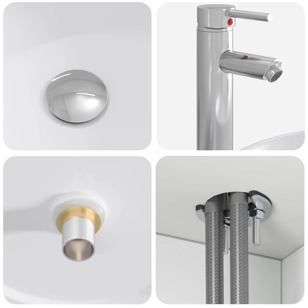 Mobile Lavabo da Parete Bianco 49,5 x 44,5 x 66 cm 890452