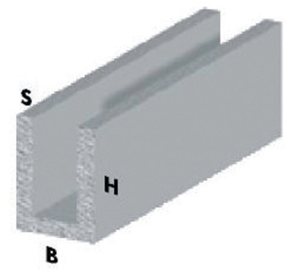 Profilo Da 1 Metro Canalino U Argento Mm 8X8X1 Set 5 Pezzi - Arcansas