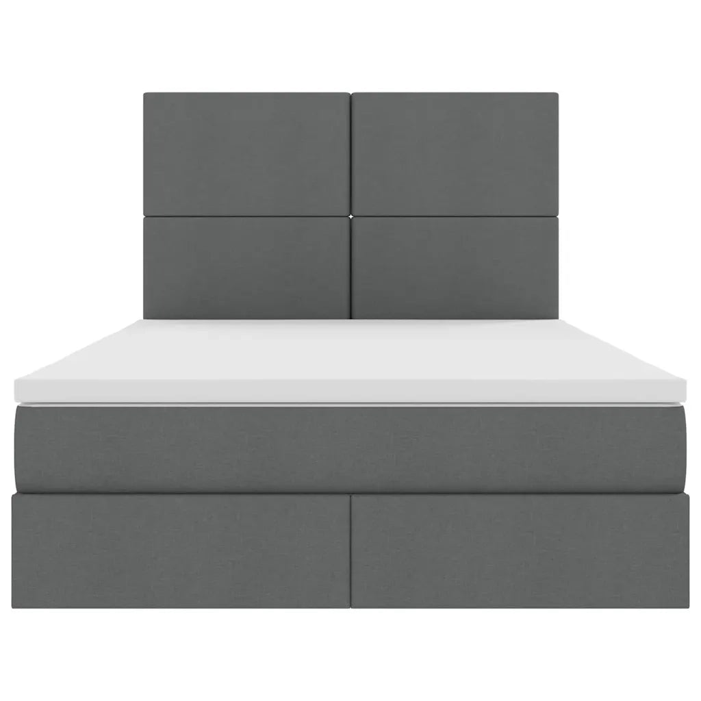 Letto con contenitore e materasso Grigio scuro 140 x 190 cm