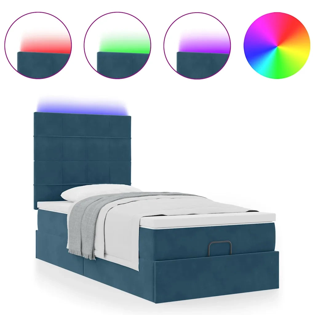 Struttura Letto Pouf con Materassi 80x200 cm Velluto 3314286