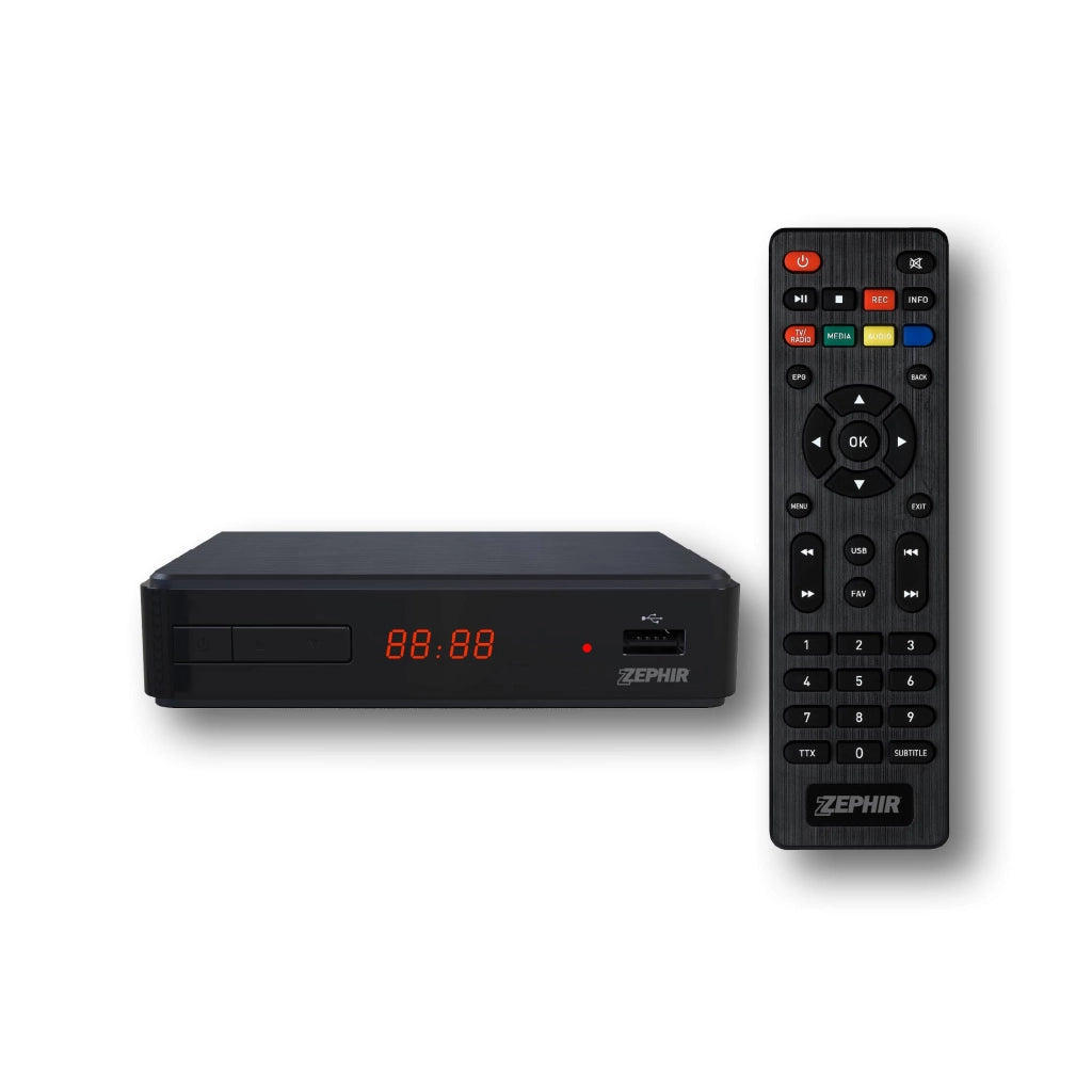 ZEPHIR DECODER T2 HEVC H265 10BIT HDMI USB CON TELECOMANDO DIGITALE TERRESTRE