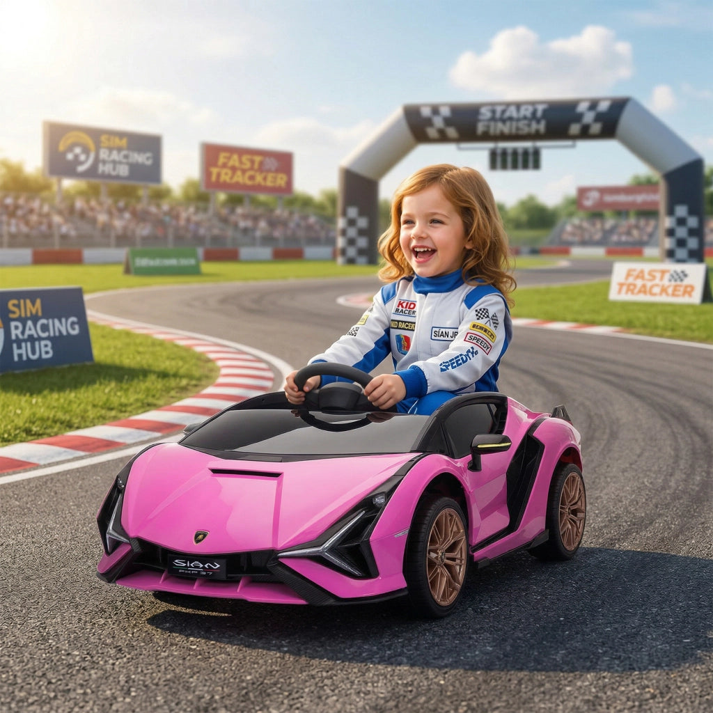 Auto Elettrica Bambini Lamborghini 12V con Telecomando ¨C Minimal ¨C Rosa