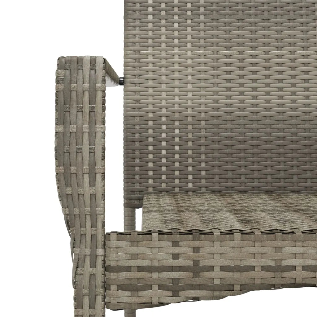 Set da Pranzo Giardino 5pz Nero e Grigio con Cuscini Polyrattan 3185127