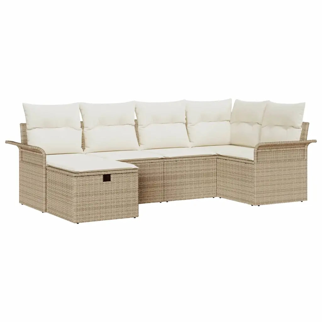 Set Divano da Giardino con cuscino 6 pcs Poly Rattan