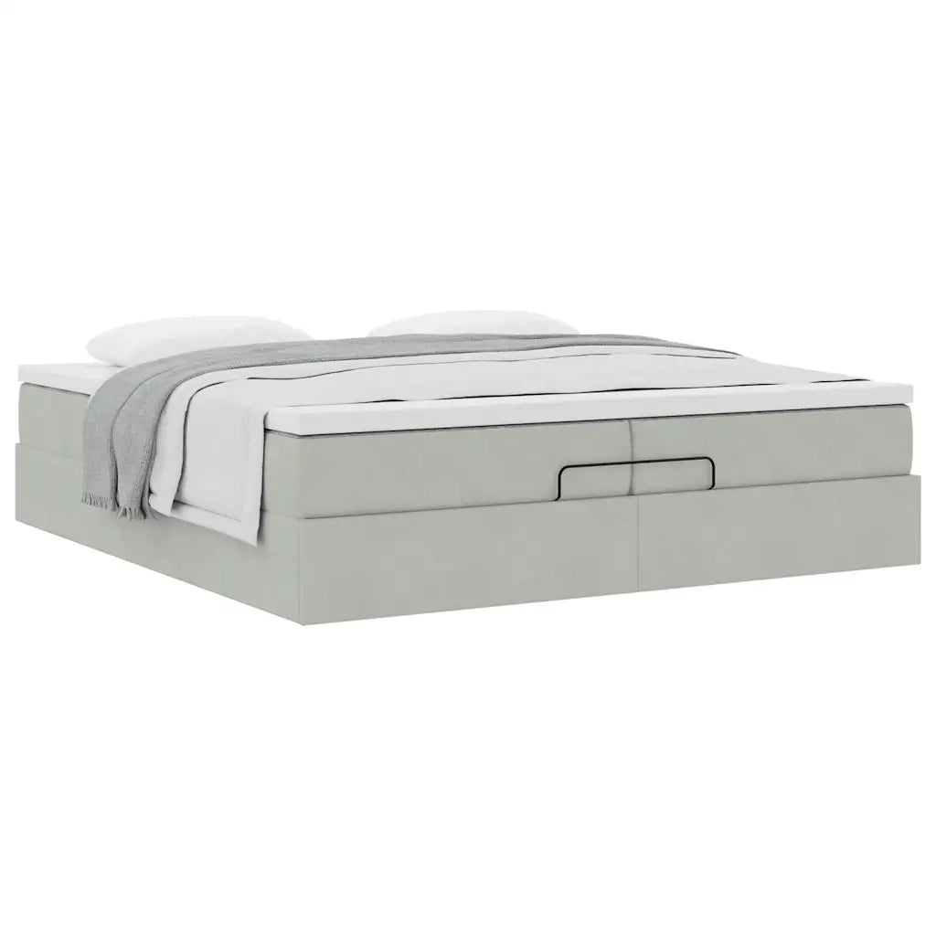 Struttura Letto Pouf con Materassi 200x200 cm Velluto 3311207