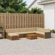 Set di divani da esterno con cuscino 9 pcs Naturale e Beige 3383741