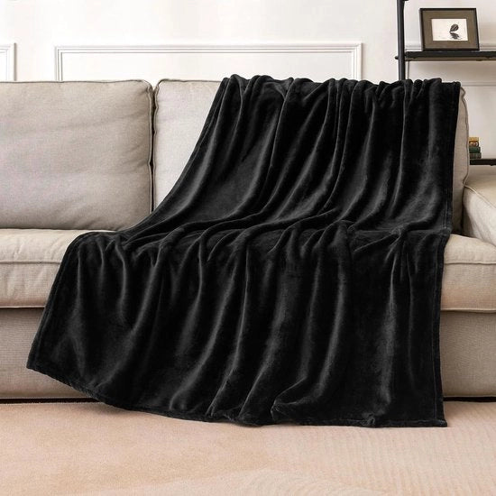 Deken in Fleece Flanell - 150x200cm - Nero