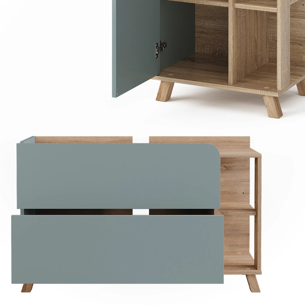 Vicco Set di mobili da bagno Sonoma/blu 3 parti