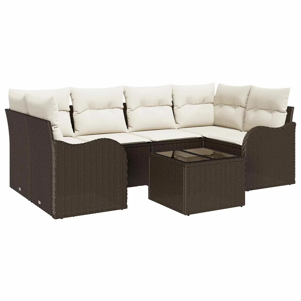 Set Divano da Giardino Marrone 55 x 55 x 37 cm polyrattan
