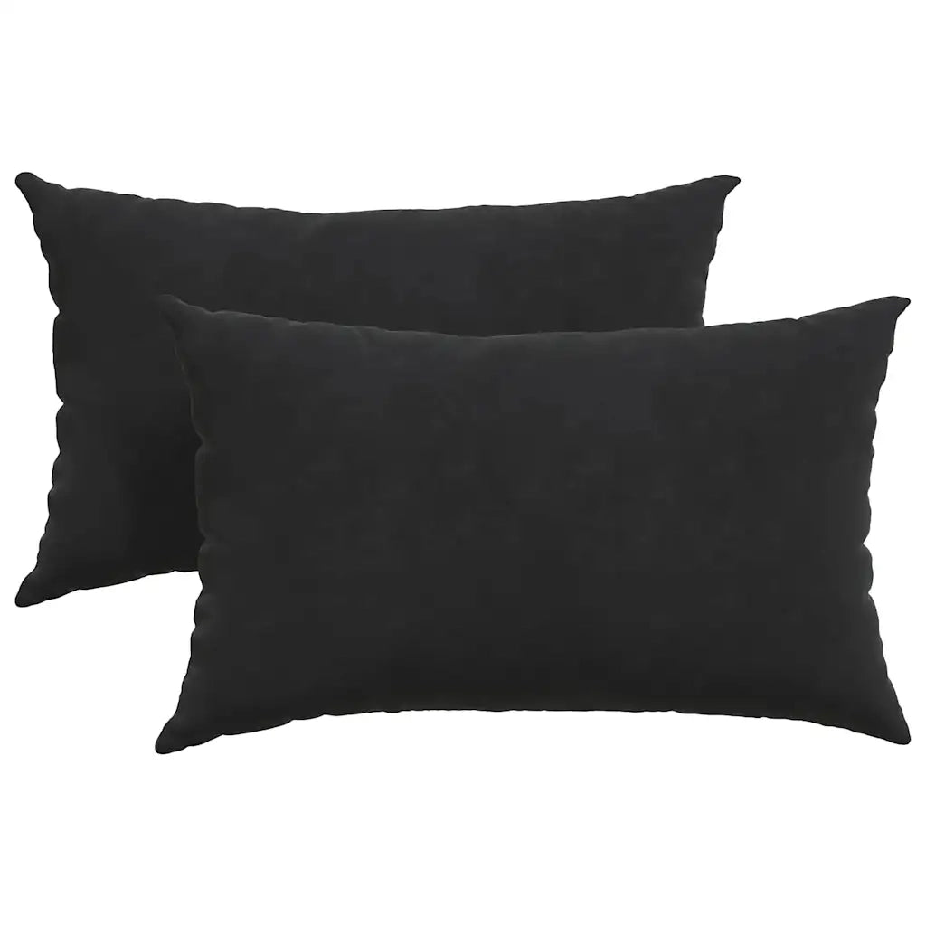 Cuscini da Divano 2 pz-Set di 2 Cuscini per Sofa Nero 50 x 30 cm Tessuto in Cords
