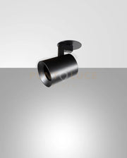 MODO INCASSO SPOT NERO 1 LUCE ALLUMINIO SPAZZOLATO ORIENTABILE  ATTACCO GU10 IP20 D.6,5CM