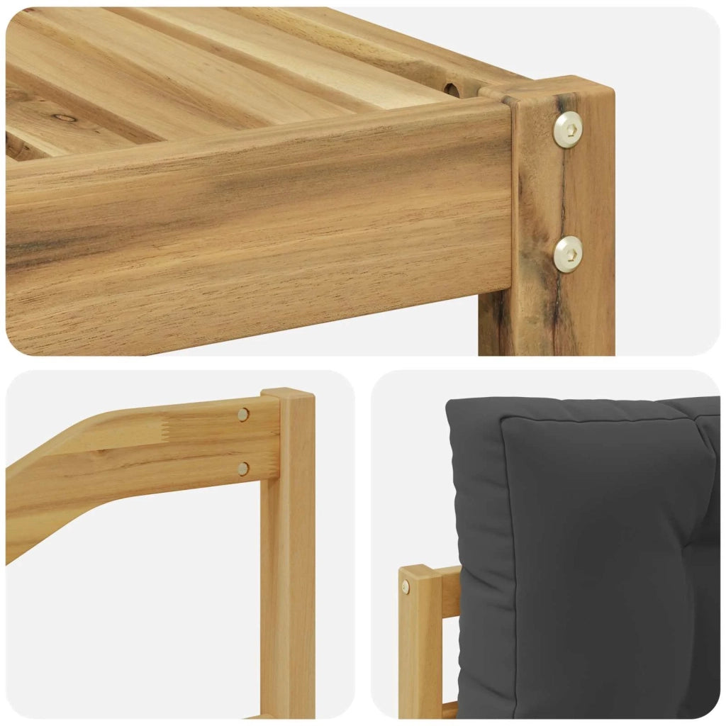 Set di divani da esterno 4 pz Bianco e Antracite Poliestere 3386286