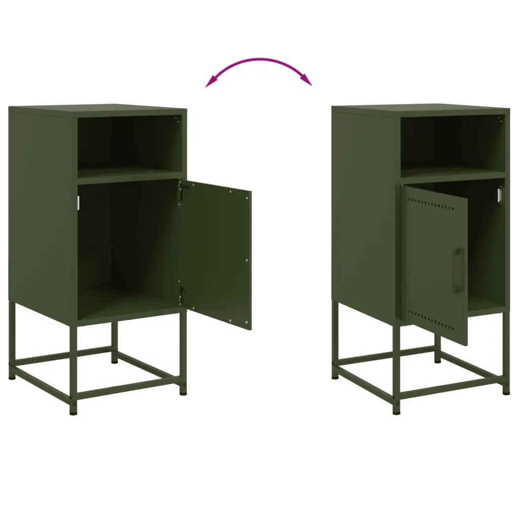 Comodino Verde Oliva 36x39x78 cm in Acciaio 846574