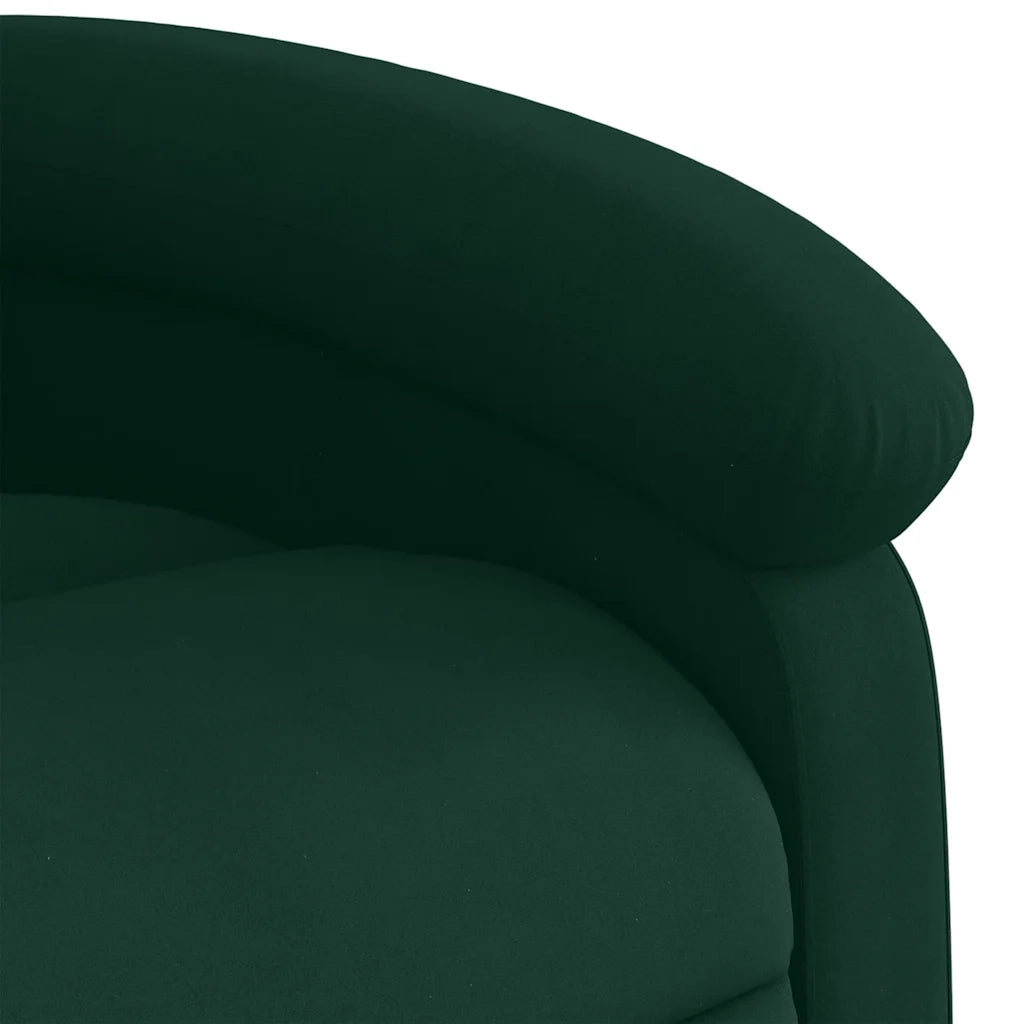 Poltrona | Sedia Relax Reclinabile Verde Scuro in Velluto