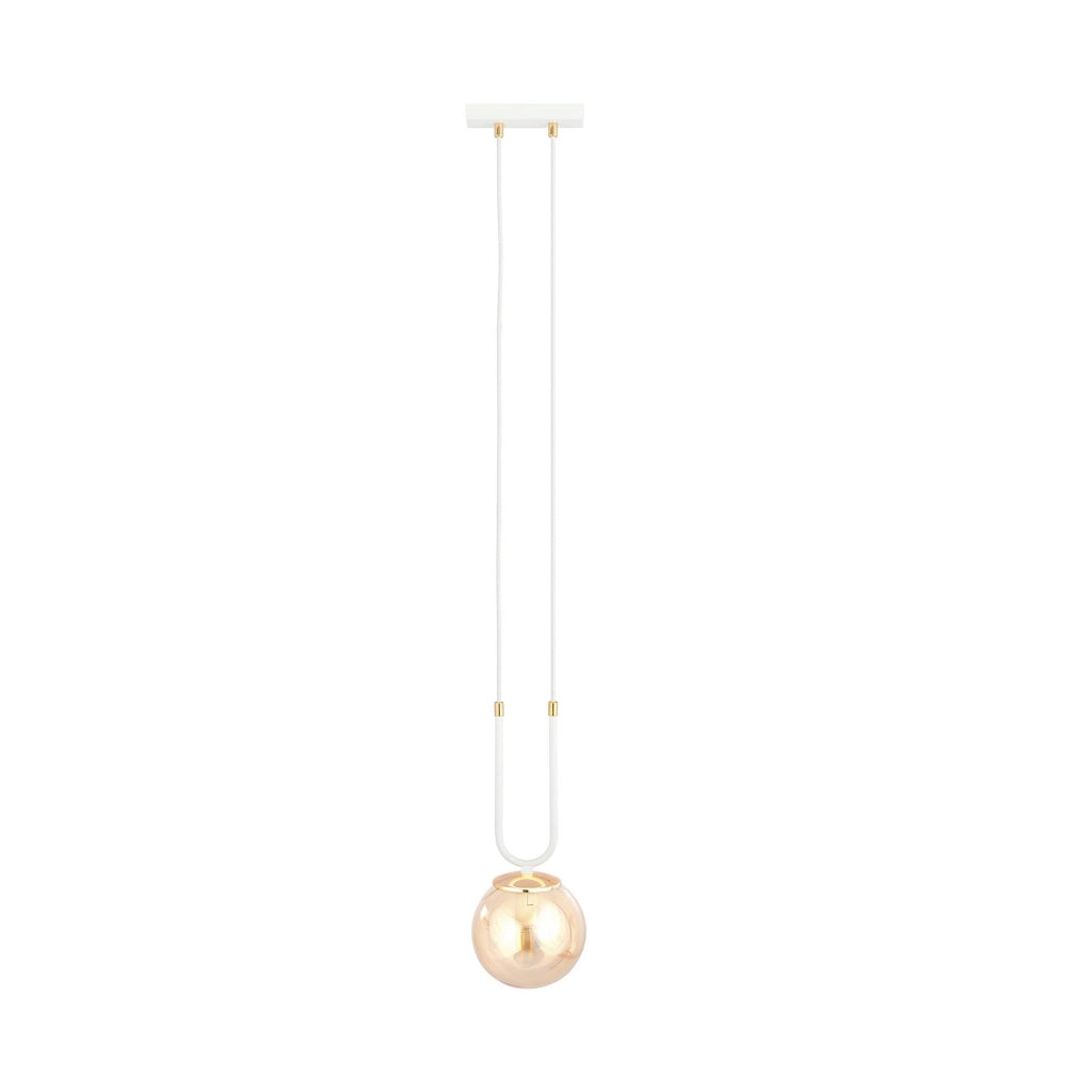Lampada sospensione Emibig Glam E14 bianca miele Ø15