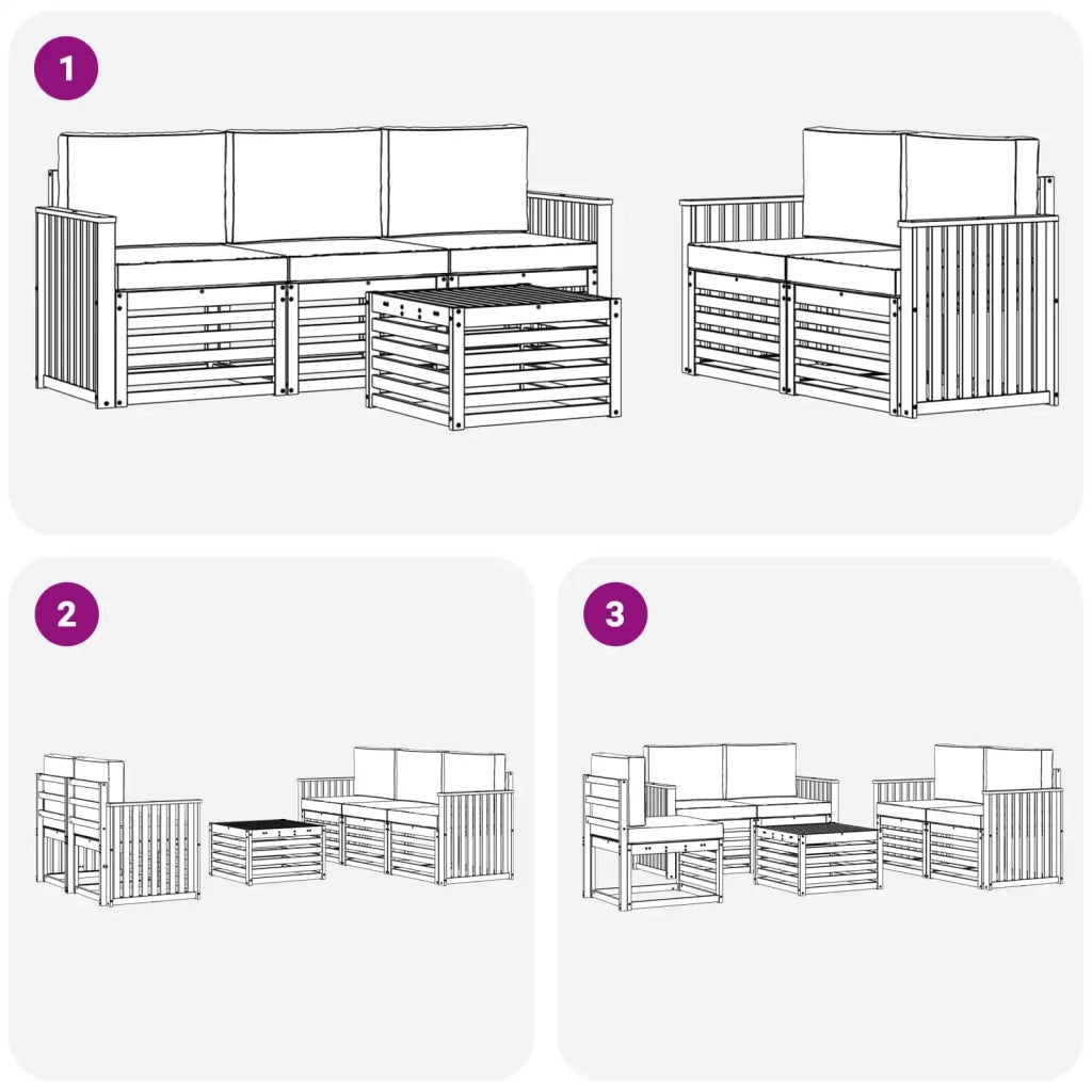 Set divani Legno di Acacia Massello 3391393