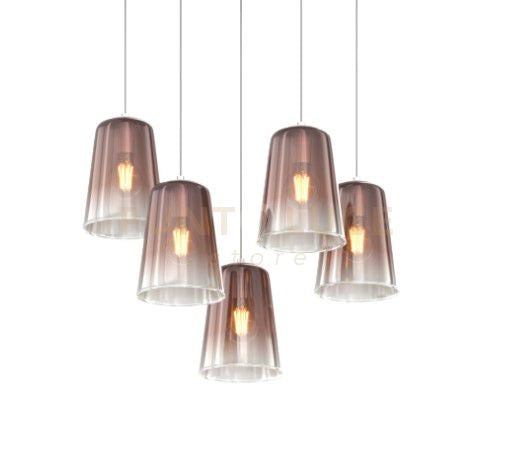 SOSPENSIONE BIANCO RETTANGOLARE 5 LUCI RAME 1164BI-S5 R-RA