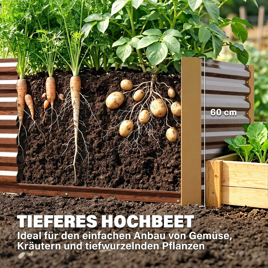 Hochbeet Set 2 Pezzi ¨C Minimal ¨C Marrone 120x60x60