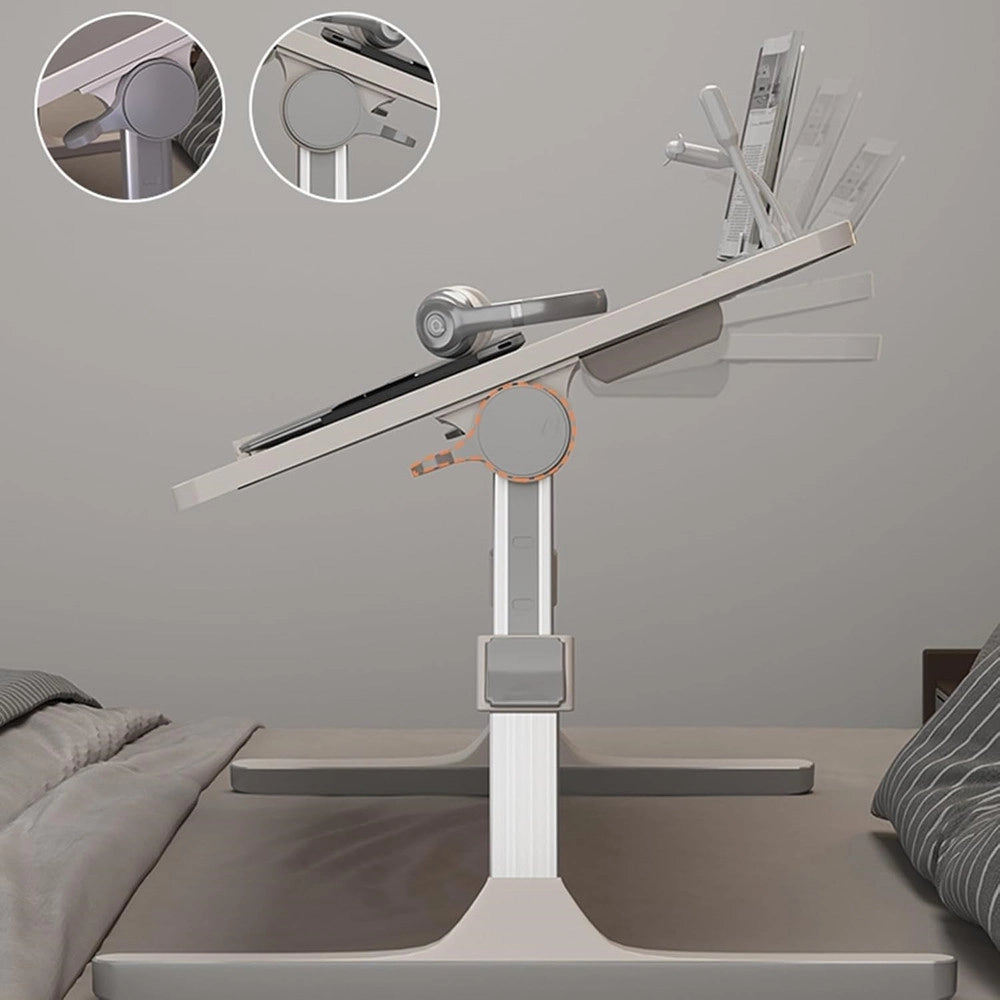 Trade Shop - Tavolino Da Letto Regolabile Con Gambe Pieghevoli Divano Scrivania Per Computer Portatili -