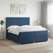 Letto box spring con materasso Blu 200 x 200 cm Tessuto 3454479