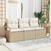 Set di divani 3 pcs Beige polyrattan