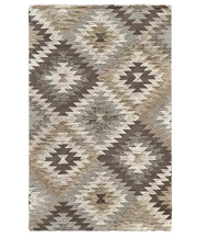Coppia tappeti moderni AVANA BEIGE geometrico etnico kilim, passatoie arredo camera matrimoniale scendiletto lavabili anti-scivolo cm.65x110 (Coppia)