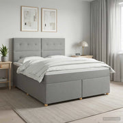 Letto box spring con materasso Grigio Chiaro 140 x 190 cm 3453879