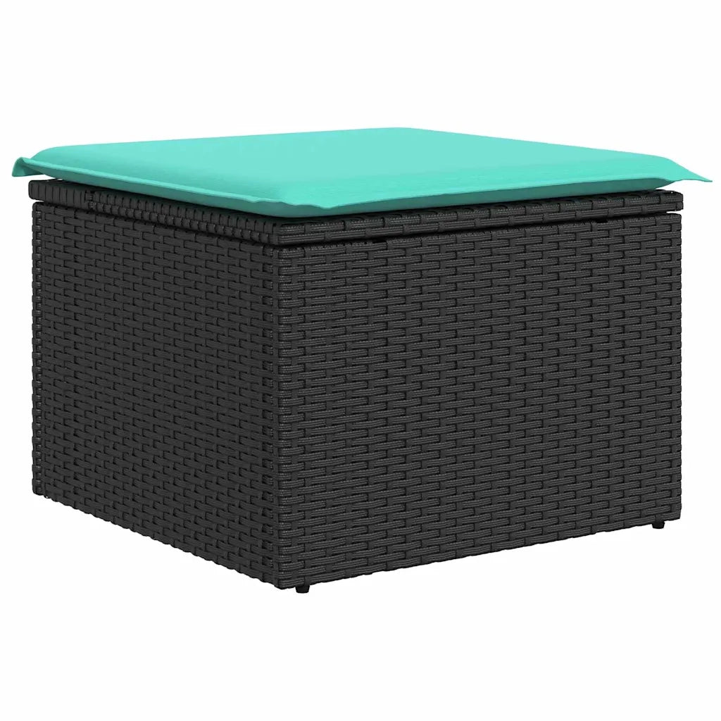 Set di divani con cuscino 5 pcs Nero polyrattan 3346686