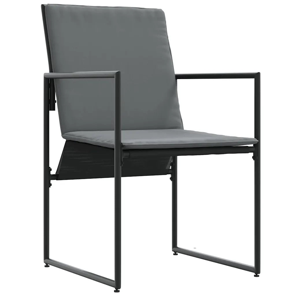 Sedia con cuscino 4 pz | Sedie da Esterno Nero e antracite Textilene