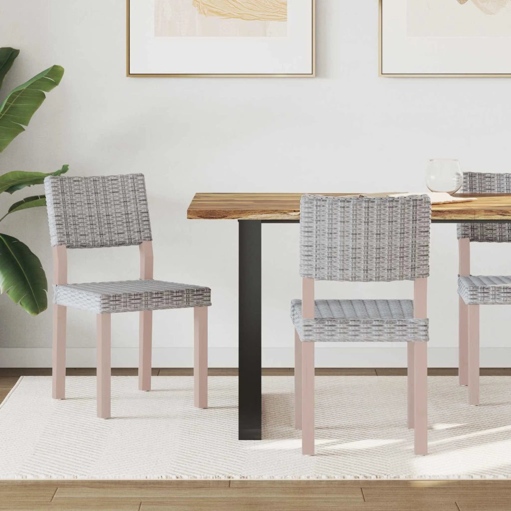 Sedia da pranzo 2 pcs Bianco Lavato 46 x 55 x 84 cm Rattan Kubu 42012423