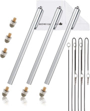 Stilo con Penna Interchangeabile a Tessuto a Maglia - Lunghezza 185cm - Argento
