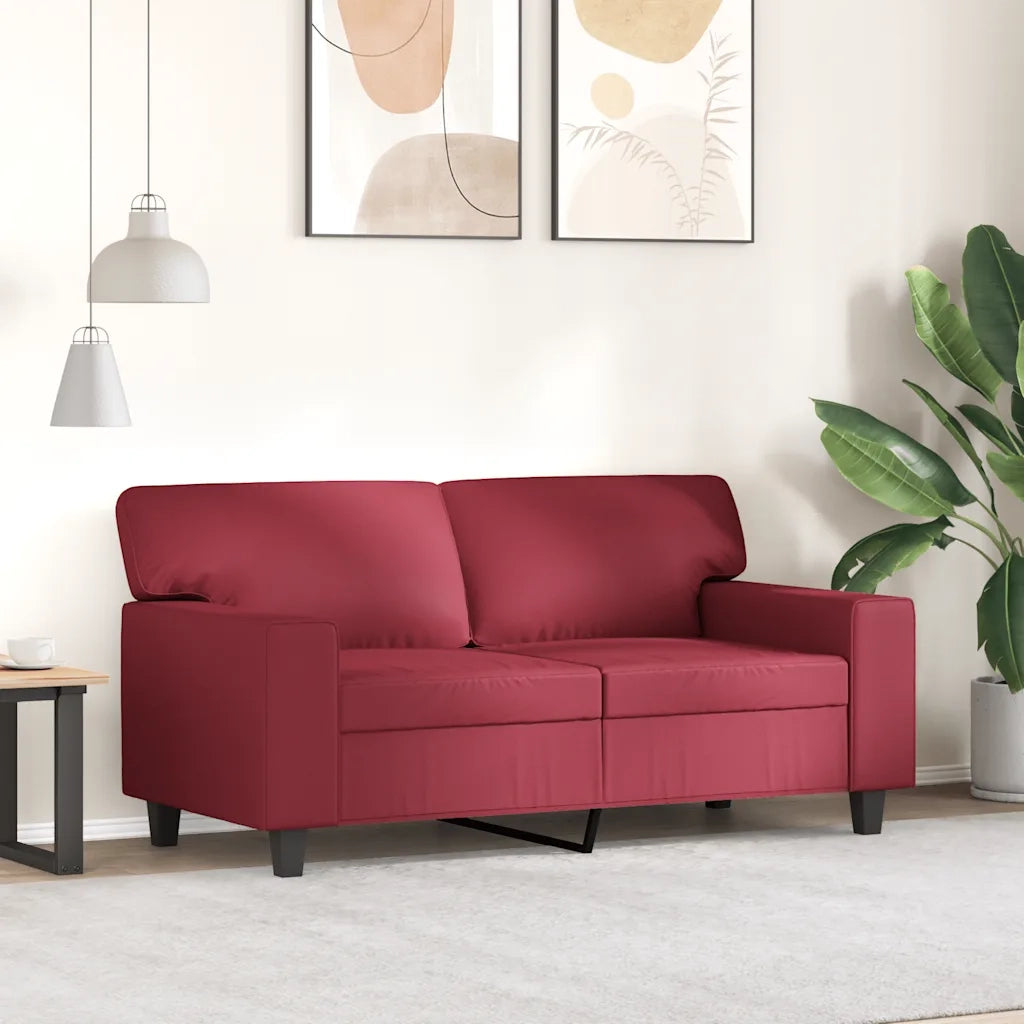 Divano a 2 Posti-Sofa 2 Posti Rosso Vino 120 cm in Similpelle 201575