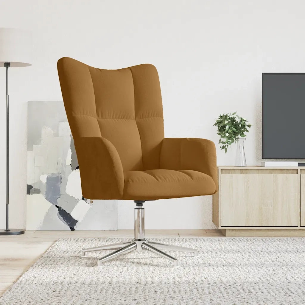 Sedia Relax Marrone in Velluto 328125