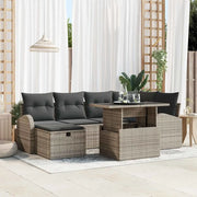 Set Divano da Giardino con cuscino 7 pcs Grigio Poly Rattan 3361088