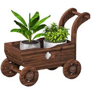 Fioriera Carretto Legno ¨C Xylo ¨C 4 Ruote 68x38x52cm Marrone
