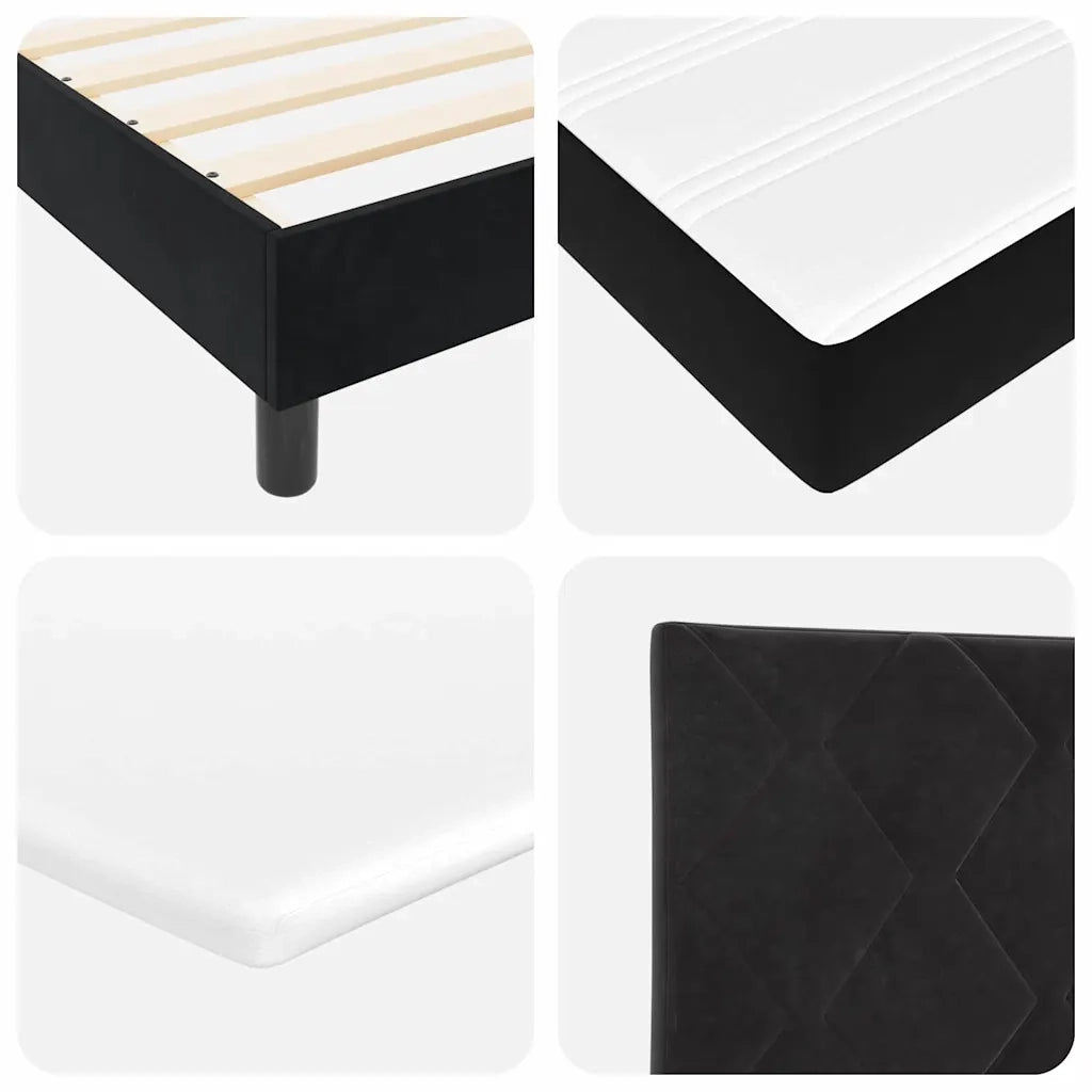 Letto a molle con testiera Nero 90 x 190 cm Velluto 3340420