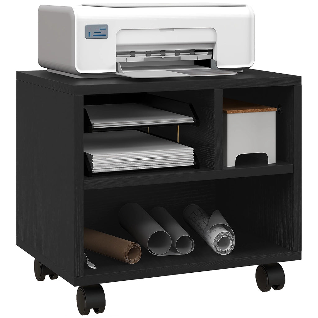 Scrivania con cassettiera ¨C zephmum ¨C nero 40x30x36 cm