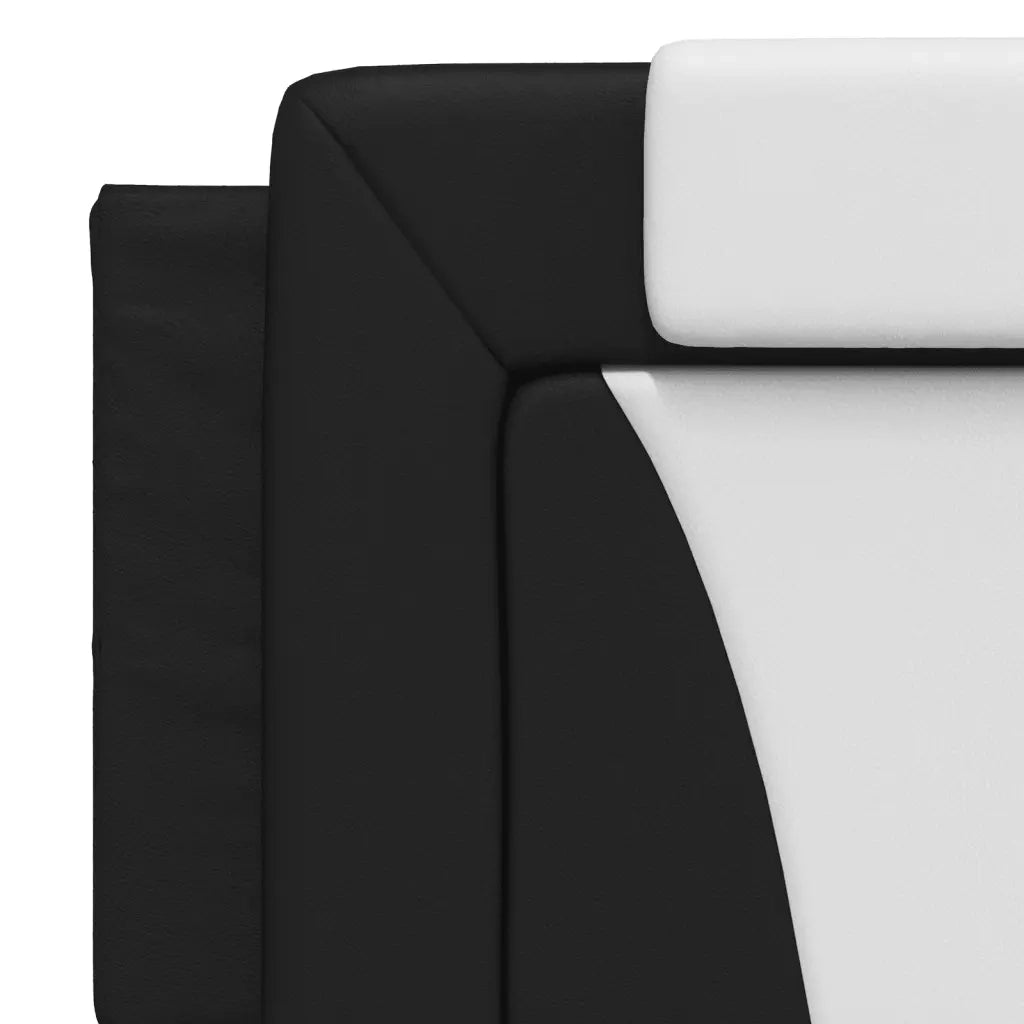 Letto Viana con Materasso Nero e Bianco 160x200cm Similpelle 3208808