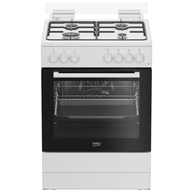 Beko FBE62011WC cucina a libera installazione bianca, 60x60cm, piano gas, forno elettrico ventilato, grill elettrico, 72 Lt, ?lasse A