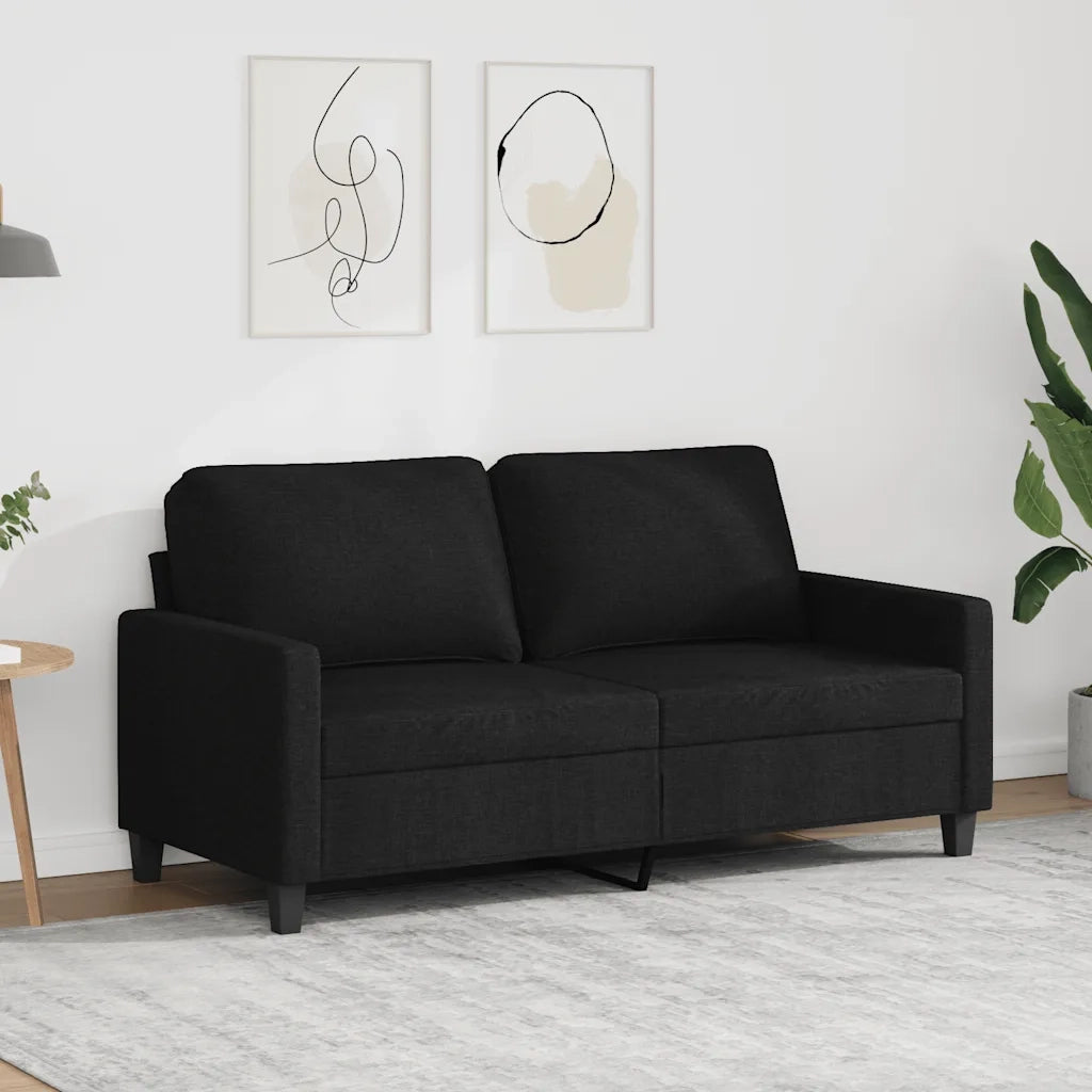 Divano a 2 Posti-Sofa 2 Posti Nero 120 cm in Tessuto 789946